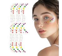 Juego de parches de maquillaje, 6 piezas de calcomanías de purpurina de estrella y corazón respetuosas con la piel, detalles decorativos para conciertos, reuniones, uso diario, escenario y uso de