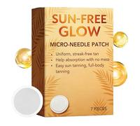 Juego de parches de microagujas autobronceadoras, 7 piezas, bronceador sin rayas sin sol, parches de microagujas de disolución específica de 1.96 x 1.97 pulgadas, puntos de refuerzo precisos
