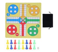 Juego de Parchís de Tela de Goma, Tablero 35x35cm con 16 Fichas y Dados - Portátil, Antirrayas y Resistente, Ideal para Viajes, Familia y Ocio