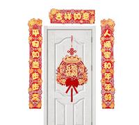 Juego de parejas de año nuevo chino - Juego de parejas de año de dragón de dibujos animados | Decoración de Año Nuevo Lunar 2024 Parejas chinas Decoración de primavera para puerta y ventana