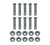 Juego de pasadores y juntas de repuesto para piscinas Steel Pro - 55 mm de largo, plástico, gris, compatible con los modelos P61783, P61911, P61817 (6 o 10 juegos) (10 juegos)