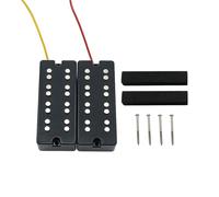 Juego de pastilla de bajo doble, imán de cerámica de 4 cuerdas para graves eléctricos para tonos ricos y ejecuciones de cancelación de zumbidos, bobina doble