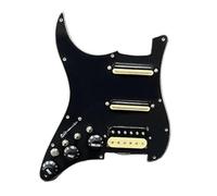 Juego de pastilla de guitarra eléctrica, de bobina única, cargadas, precableadas, 11 agujeros, SSS, rojo/blanco, perla blanca, accesorios para guitarra (golpeador Zebra BK)