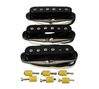 Juego de pastillas de bobina simple Alnico 5 de cuerda manual con tono blues y rock, pastilla vintage ST SSS for guitarra eléctrica.(Black Set)