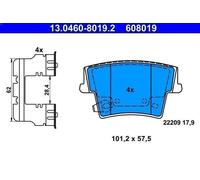 Juego de pastillas de freno ATE 13.0460-8019.2 para 300C (LX) 3.6 2011-2023