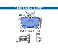 Juego de pastillas de freno ATE 13.0470-2787.2 para AUDI A3 (8P1) 2 2004-2012