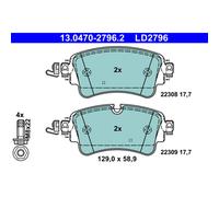 Juego de pastillas de freno ATE 13.0470-2796.2, atrás