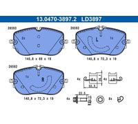 Juego de pastillas de freno ATE 13.0470-3897.2 para CLASE C (W206) 2 2023-
