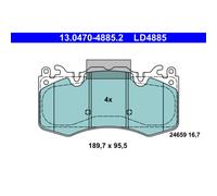 Juego de pastillas de freno ATE 13.0470-4885.2, delante