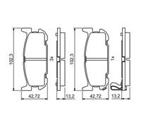 Juego de pastillas de freno BOSCH 0 986 494 226, atrás