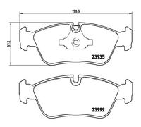 Juego de pastillas de freno BREMBO P 06 035, delante