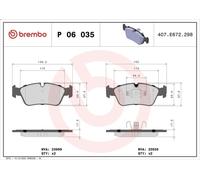 Juego de pastillas de freno BREMBO P 06 035X para BMW 1 (E87) 2 2004-2007
