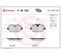 Juego de pastillas de freno BREMBO P 06 037X para BMW 1 (E87) 2 2004-2007