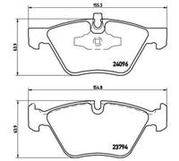 Juego de pastillas de freno BREMBO P 06 040, delante