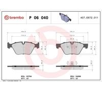 Juego de pastillas de freno BREMBO P 06 040X para BMW 3 (E90) 2 2007-2011