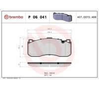 Juego de pastillas de freno BREMBO P 06 041 para BMW 1 (E87) 2 2004-2007