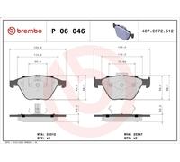 Juego de pastillas de freno BREMBO P 06 046 para BMW 3 (E90) 4 2007-2011