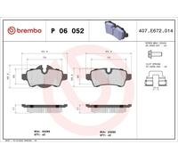 Juego de pastillas de freno BREMBO P 06 052X