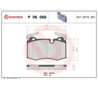 Juego de pastillas de freno BREMBO P 06 068 para MINI MINI (R56) 1.6 2006-2010