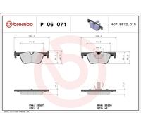 Juego de pastillas de freno BREMBO P 06 071 para BMW 1 (F20) 2 2012-2017