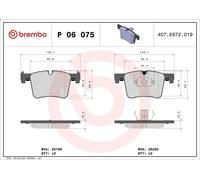 Juego de pastillas de freno BREMBO P 06 075 BMW 1 (F21) 2 2011-2019
