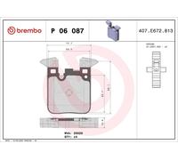 Juego de pastillas de freno BREMBO P 06 087X para BMW 1 (F20) 2 2012-2017