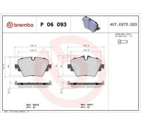 Juego de pastillas de freno BREMBO P 06 093 para BMW X1 (F48) 2 2015-2021