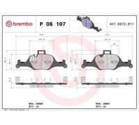 Juego de pastillas de freno BREMBO P 06 107 BMW 5 (G30, F90) 3 2020-2023