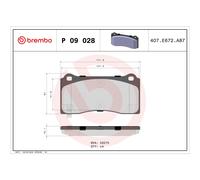Juego de pastillas de freno BREMBO P 09 028, delante