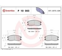 Juego de pastillas de freno BREMBO P 10 003 SATURN VUE SUV 3.5 2008-2009