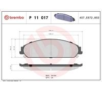 Juego de pastillas de freno BREMBO P 11 017 para DODGE CHARGER 3.5 2005-2010