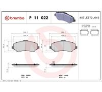 Juego de pastillas de freno BREMBO P 11 022 para VW ROUTAN 4 2008-2010