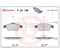 Juego de pastillas de freno BREMBO P 23 148X para GIULIETTA (940_) 1.4 2010-2016