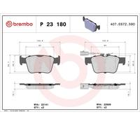 Juego de pastillas de freno BREMBO P 23 180 ALFA ROMEO GIULIA (952_) 2 2016-2022