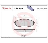 Juego de pastillas de freno BREMBO P 24 048 para KALOS Sedán (KLAS) 1.4 2002-