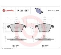 Juego de pastillas de freno BREMBO P 24 057 para MAZDA 3 (BK) 2.3 2003-2009
