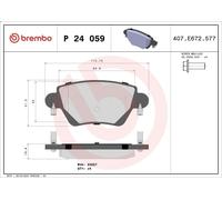 Juego de pastillas de freno BREMBO P 24 059 para X-TYPE I (X400) 3 2001-2008