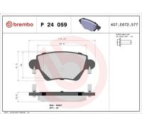 Juego de pastillas de freno BREMBO P 24 059 para X-TYPE I (X400) 3 2001-2008