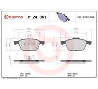 Juego de pastillas de freno BREMBO P 24 061X para FORD KUGA I 2 2010-2012