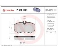 Juego de pastillas de freno BREMBO P 24 084 para TRANSIT Autobús 2.2 2007-2014