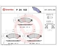 Juego de pastillas de freno BREMBO P 24 153 FORD RANGER IV 2 2022-