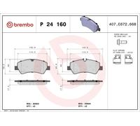 Juego de pastillas de freno BREMBO P 24 16 para TRANSIT Autobús 2.2 2011-2014