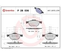 Juego de pastillas de freno BREMBO P 28 036 para ACCORD VII (CM) 3 2003-2005