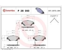 Juego de pastillas de freno BREMBO P 28 05 para HONDA CR-Z (ZF) 1.5 2010-2013