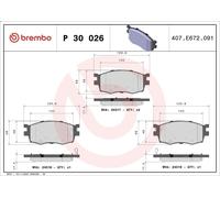 Juego de pastillas de freno BREMBO P 30 026 para KIA RIO II (JB) 1.4 2005-2011