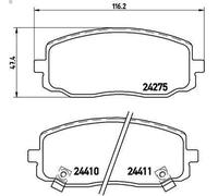 Juego de pastillas de freno BREMBO P 30 032 para HYUNDAI i10 I (PA) 1 2011-2013
