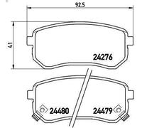 Juego de pastillas de freno BREMBO P 30 033 para HYUNDAI i10 I (PA) 1 2011-2013