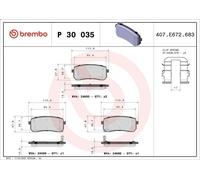 Juego de pastillas de freno BREMBO P 30 035 para HYUNDAI ix55 3 2008-2011