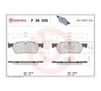 Juego de pastillas de freno BREMBO P 36 035, delante