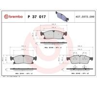Juego de pastillas de freno BREMBO P 37 017 DODGE DURANGO (WD) 3.6 2011-